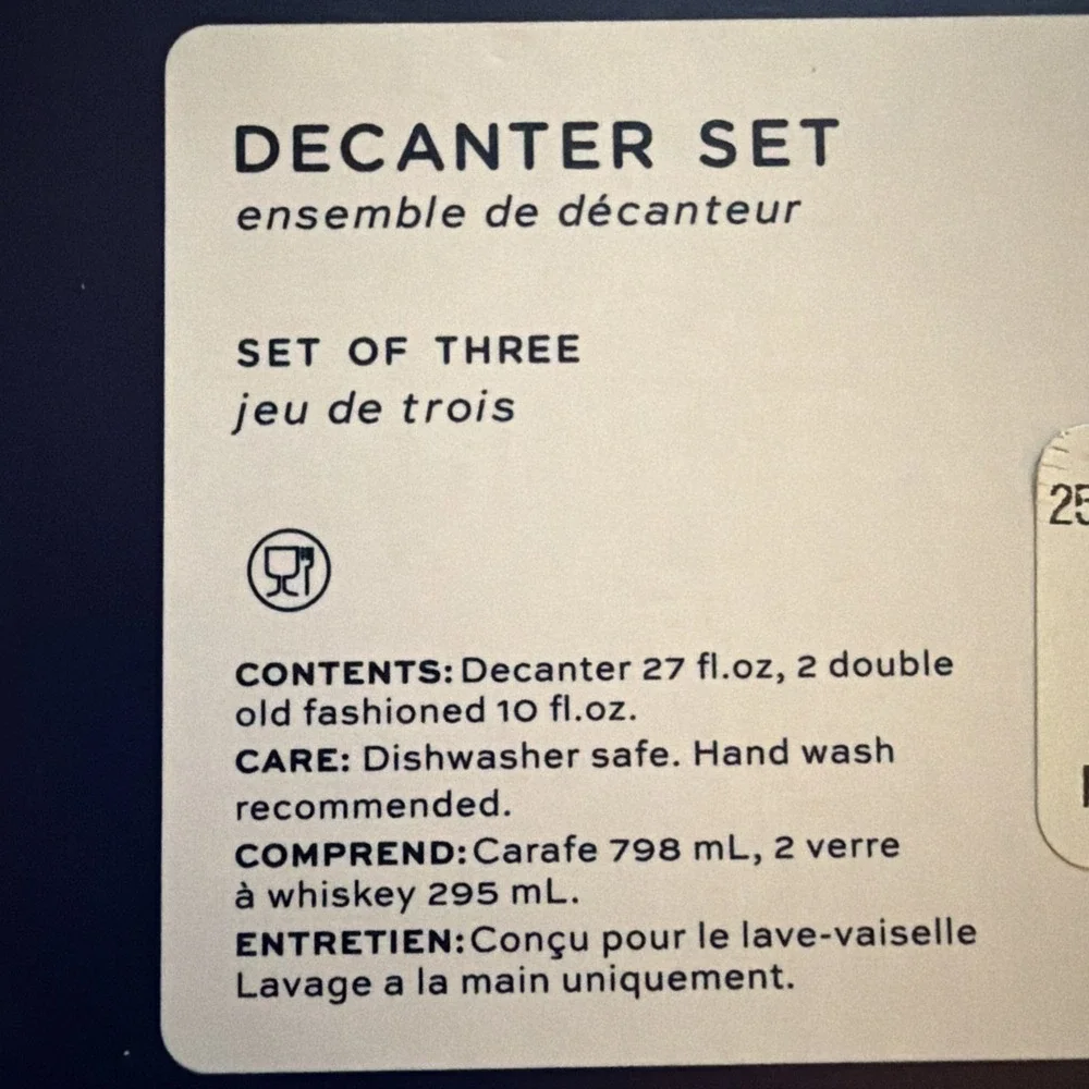 Pottery‎ Barn MLB Decanter Set NIB set Of 3
